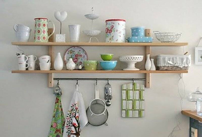 Как выбрать открытые полки для кухни?
